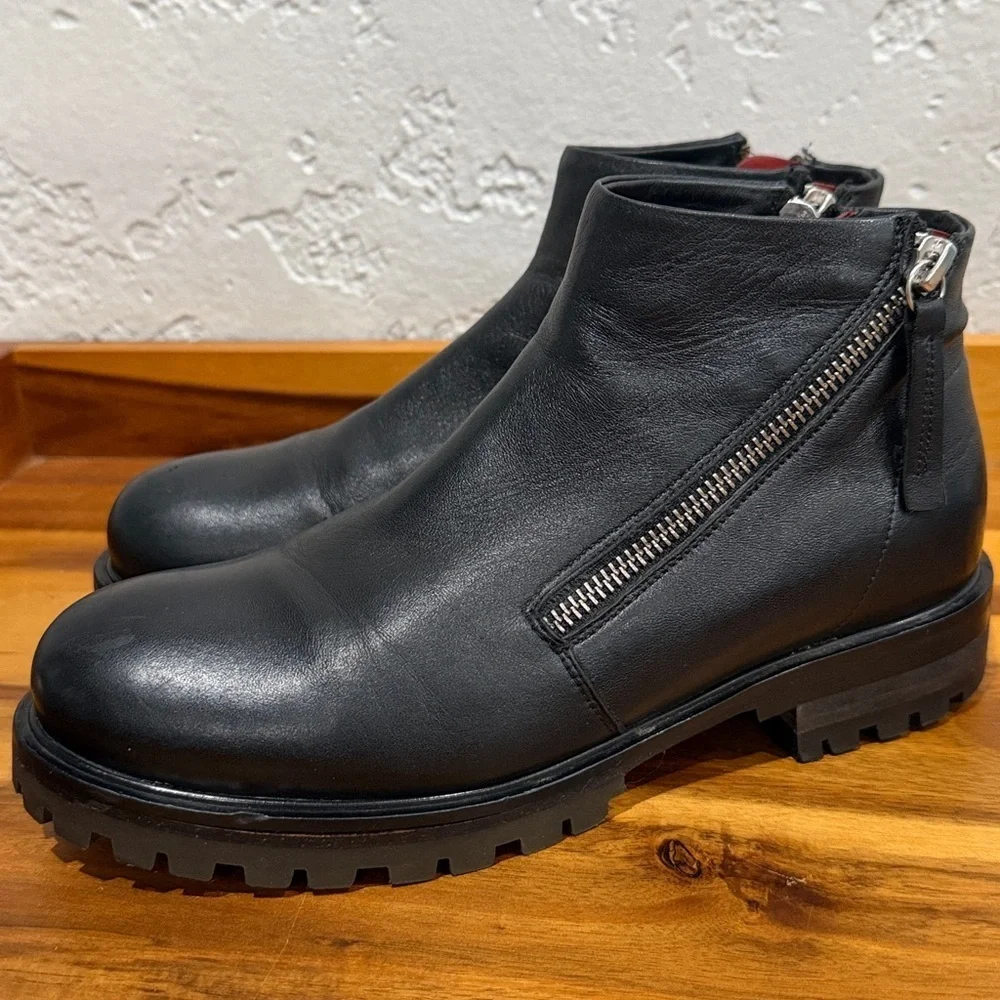 Halmanera 35mm Black Leather Ankle Boots